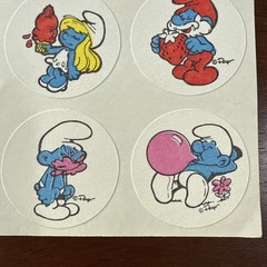 Vintage Smurfs Peyo Scratch & Sniff Stickers 12 Lot Rare Unused 1980s