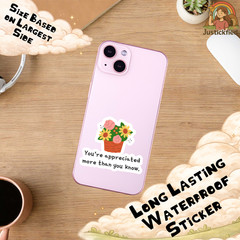 You’re Appreciated More Than You Know Teacher sticker, Appreciation Sticker gift