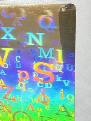 Retro Prism Hologram Alphabet Sticker Pair Vintage Rainbow Letters#12