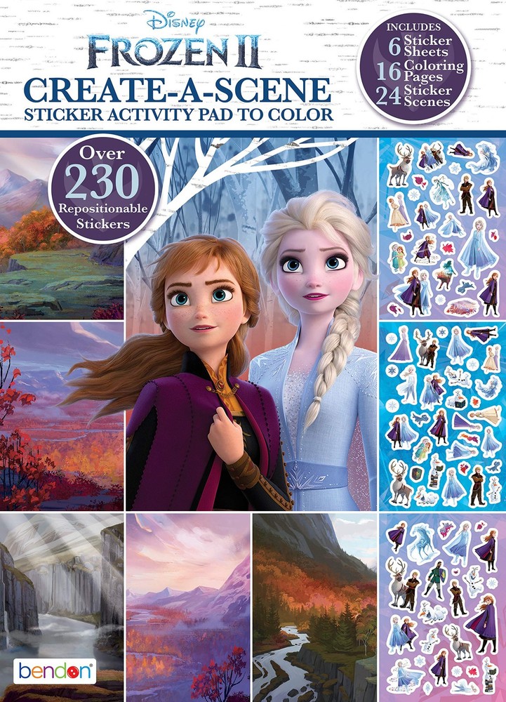 Frozen 2 Create A Scene Sticker Book with 16 Full Color Scenes for Kids