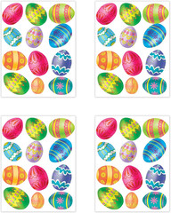 4-Pack Easter Egg Stickers, 4-3/4 X 7-1/2-Inch Sheets