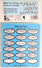 Label Plus Vintage Vacation Photo Stickers-Funny Caption 30 Count SEALED