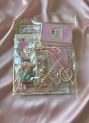 Vintage Sewing Junk Journal Kit Handmade Ephemera Stickers Tags Fabric 108 Piece