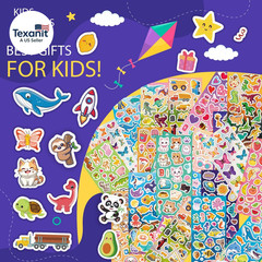 36 Sheets Stickers for Kids, 800+ Stickers for Scrapbooking Including Animals, F