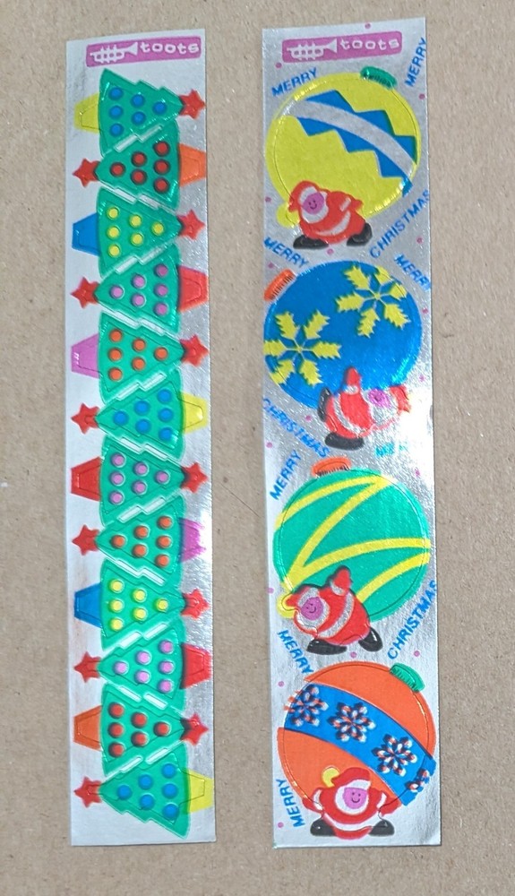 Vintage Cardesign Toots Ornaments & Christmas Trees Foil Stickers MISPRINT