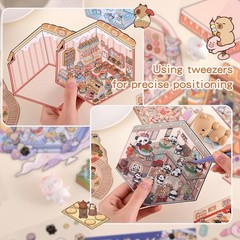 Adorable 3D Scene Stickers Set – 20 Designs for Stress Relief & Enjoyment