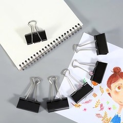 124 Pcs Black Small Binder Clips, 3/4inch(19mm) Mini Binder Clips Paper Clamps