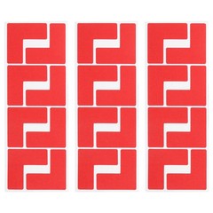 5S Location Marking Corner, (3x3x1.2 Inch, Red) (24Pcs), l -shaped Sticker