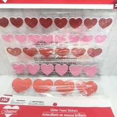 16 Packs of 32 Heart Glitter Foam Stickers Red & Pink 512 Total Stickers