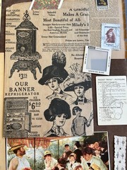 Vintage Ephemera Lot of 60 PCS Junk Journal Book Pages Stamps Buttons Victorian