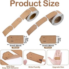 600 Pcs Natural Brown Kraft to and from Gift Tag Stickers 1.18″X2.36″, Kraft to