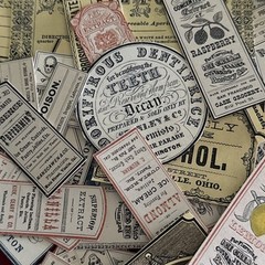 15 pcs Lot Junk Journal Scrapbook Ephemera Apothecary, poison labels