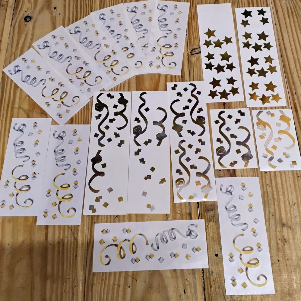 Mrs. Grossman’s VTG Stickers Silver & Gold Party Swirls Stars Creative Memories