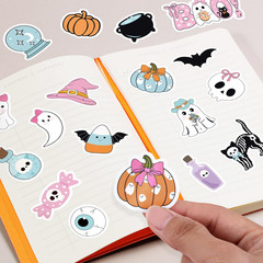 26 Sheets Halloween Stickers Crafts – 520Pcs Pumpkin Spider Skeleton Ghost Witch