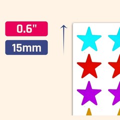 8 Colors, 1000 Pack, Foil Star Metallic Stickers, 0.6″ Diameter