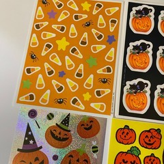 Hallmark & AGC Halloween Stickers Set Ghosts Cats Skeletons Pumpkins & More