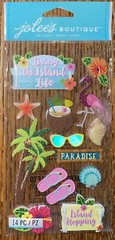 Jolees Living ISLAND LIFE VACATION PARADISE BEACH OCEAN SUMMER Scrapbook Sticker