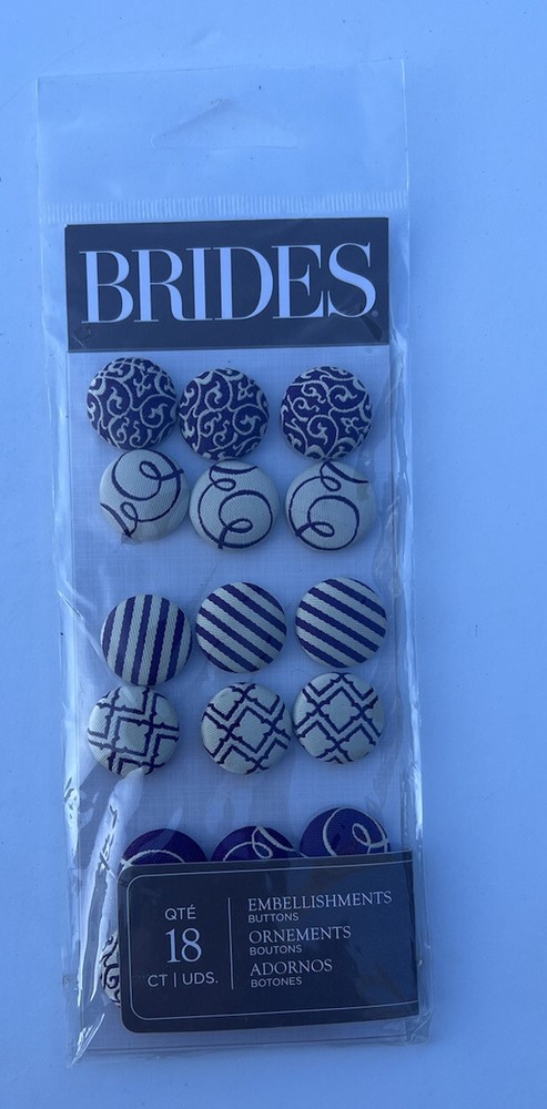 Brides Round Buttons Purple Beige Creme Self-Adhesive Round Embellishments Craft