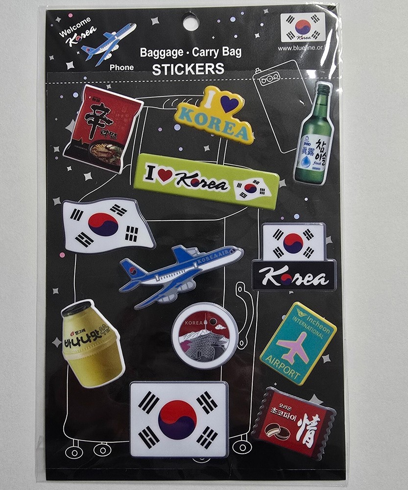 Korea Korean Symbol Stickers Label Deco for Luggage, Baggage, Carry Bag, Labtop