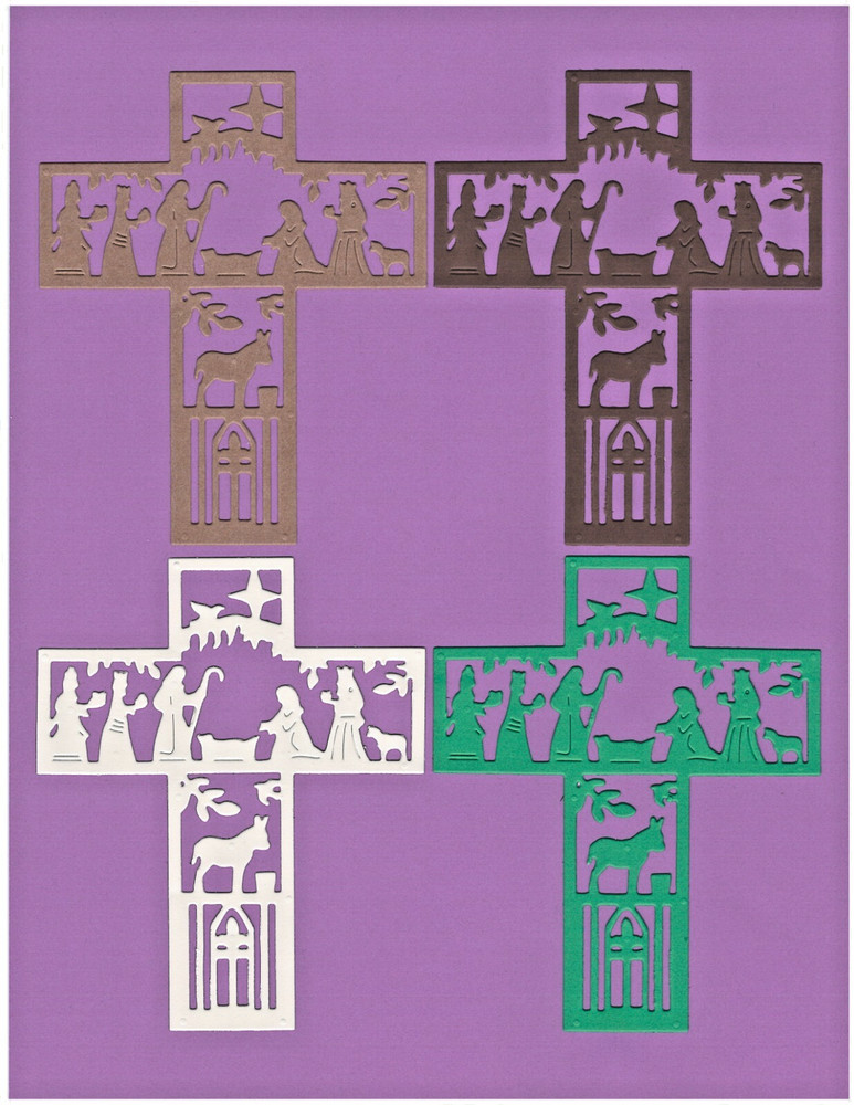 NATIVITY CROSS Christmas die cuts scrapbook cards