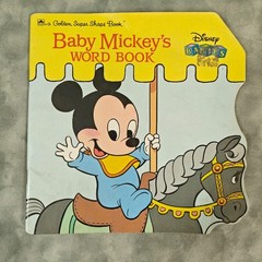 Disney Baby Mickey’s Word Book Golden Super Shape 1987 Die-Cut Vintage Used