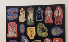 Vintage Halloween 1988 Scholastic Glow In Dark Sticker Poster Full Sheet Retro