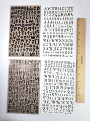 12 Alphabet Letter Fonts Rub On Sheets White Brown Black Scrapbooking Crafts