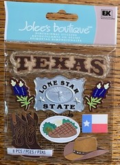 RARE Jolees Texas Cowboy Lone Star State Buckle Steak Hat Boots Flag 3D Stickers