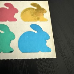 Vintage 1984 Stickers Mylar Foil Bunny Rabbit Small World Greetings 1984 NOS