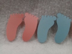 Footprints Scrapbooking Embellishments Blue Pink Blush Brown U Choose 10 pieces