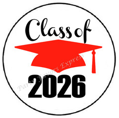CLASS OF 2025 RED GRADUATION ENVELOPE SEALS LABELS STICKERS FAVORS