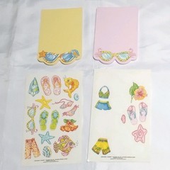 Vintage Current 08232 BEACH DAY Stickers & FLAMINGO / FISH SUNGLASSES Note Pads