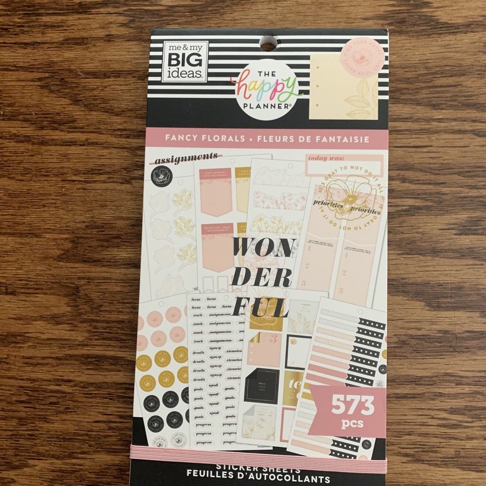 The Happy Planner – Fancy Florals Wonderful Priorities 573 Pc Sticker Value Pack