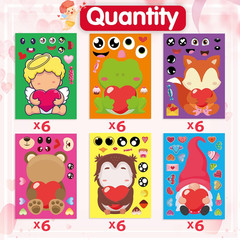 Valentines Stickers for Kids 36 Sheets Make Your Own Face Stickers DIY Valentine