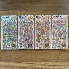 4Pcs Cute 3D Sparkle Gem Stickers Sweet Dessert Castle Epoxy Stickers for Scrapb