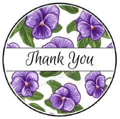 THANK YOU VIOLETS ENVELOPE SEALS LABELS STICKERS PARTY FAVOR