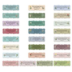 30Pcs Random Bible Verses Journaling Faith Label Wildflower Waterproof Stickers