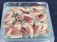 RARE Miniature Vintage Owl Die Cuts Tiny Made In Switzerland Paper Scrapbooking