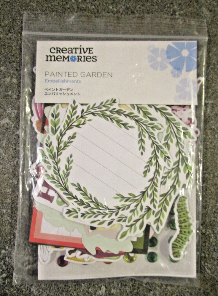 Creative Memories Painted Garden Embellishments 2023 Die Cuts & Gemstone Stkers