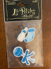 Paper Studio La Petites Wooden Sticker Embellishments Lot Of 2 Baby Boy Theme