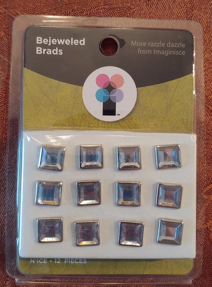 Imaginisce Bejeweled Brads Kewl Stuff 12 Pieces N’Ice