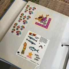 Vintage Sticker Collection Binder Fair Condition Holographic 80s 90s Nostalgia