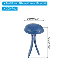 200 Pcs Paper Fasteners Mini Metal Fastener Dark Blue 0.35″x0.2″