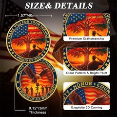 ASmileIndeep Military Challenge Coins – Thank You for Your Service Bulk Veter…