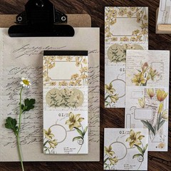 9 Sheets Vintage Flowers Writable Scrapbook Paper Journal Supplies Decoupage Art