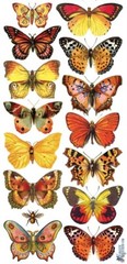 VIOLETTE STICKER – ORANGE BUTTERFLIES – 8″ x 3 3/4″ (20cm x 9.5cm)