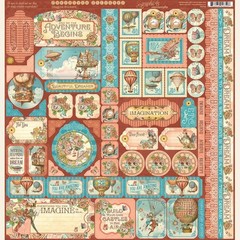 Graphic45 IMAGINE 12×12 Cardstock Sticker Sheet *RETIRED* scrapbooking