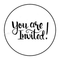 30 YOU’RE INVITED ENVELOPE SEALS LABELS STICKERS PARTY FAVORS 1.5″ ROUND