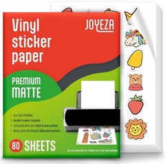 Durable Matte Printable Vinyl for Inkjet Printer – 80 Sheets