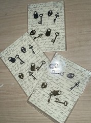 Michaels- 3 Packs Metal Icons Scrapbook Lock & Key Love Crafting Embellishments